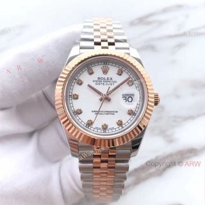 (EW) Replica Rolex Datejust II 41mm Diamond Watch White Face ETA3255